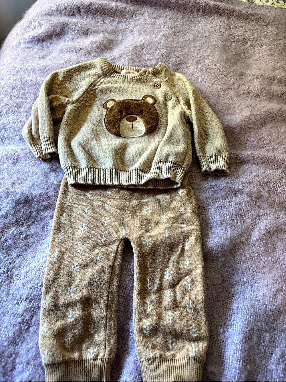 catimini Baby Bear Sweater Set Size 9M